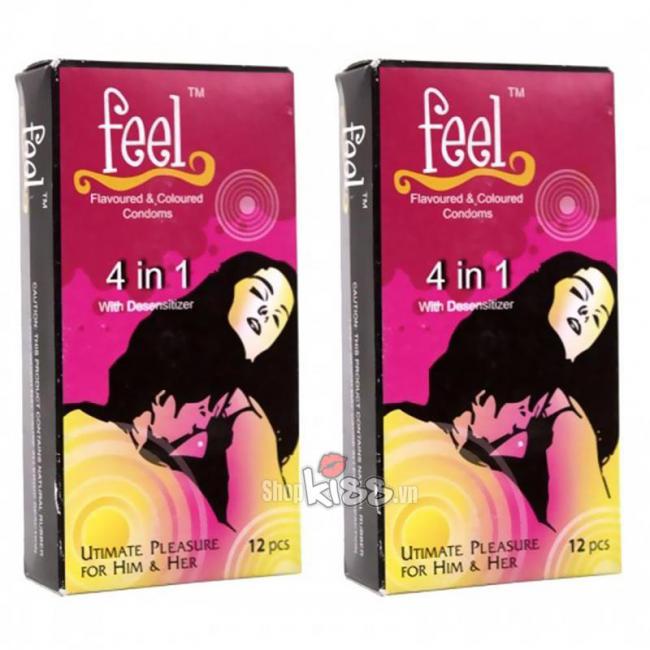 Bao cao su hương dâu kéo dài quan hệ  – Feel 4 in 1