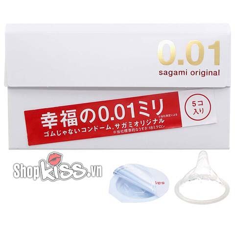 Bao cao su mỏng nhất thế giới Sagami Original 0.01 – Hộp 5 Cái
