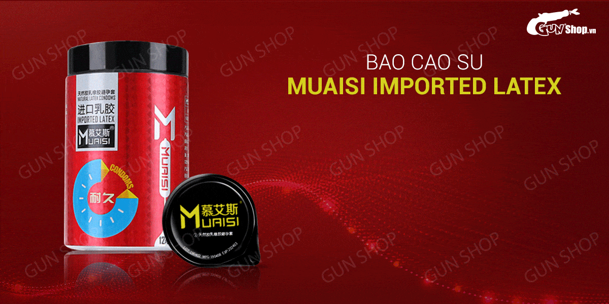 Bao cao su Muaisi đỏ hộp 12 chiếc kéo dài yêu thương chất lượng Bao cao su Muaisi đỏ hộp 12 chiếc kéo dài yêu thương chất lượng