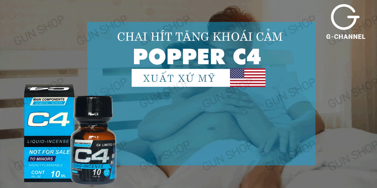 Popper C4 Blue 10ml chính hãng Mỹ USA kích thích mạnh