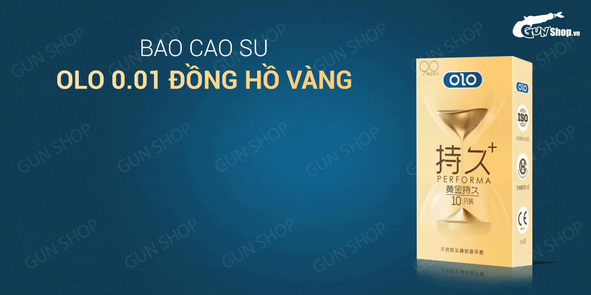 Bao cao su OLO 0.01 Đồng Hồ Vàng kéo dài đỉnh cao hộp 10