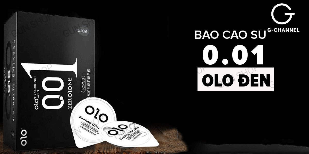 Bao cao su OLO 0.01 Đen siêu mỏng hương vani hộp 10 cái giá tốt