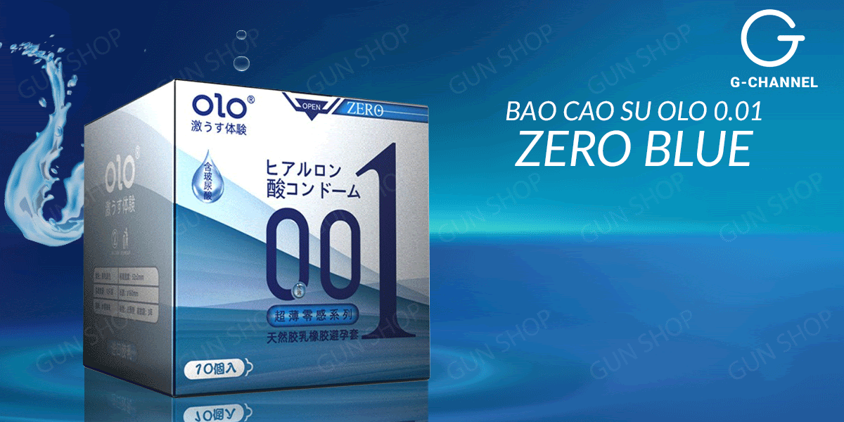 Bao cao su OLO 0.01 Zero Blue siêu mỏng nhiều gel kích thích