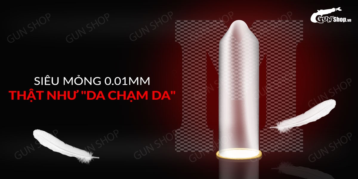 Bao cao su Muaisi 0.01mm đen siêu mỏng hộp 10 chiếc an toàn