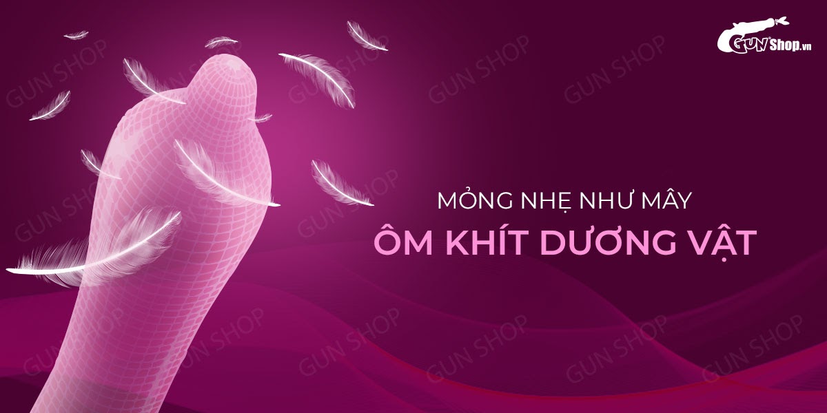 Bao cao su Muaisi Hồng gel siêu mỏng mềm mại hộp 10