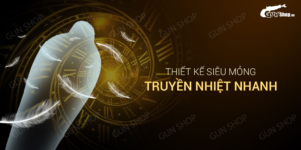OLO 0.01 Gold Siêu Mỏng Hộp 10 Cái Kéo Dài Thời Gian An Toàn