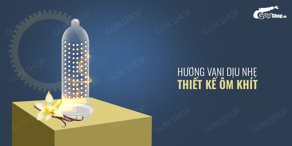 Bao cao su OLO 0.01 siêu mỏng gai hương vani an toàn thoải mái