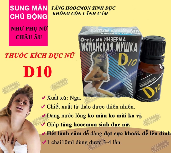 Thuốc kích dục nữ D10 chính hãng Nga dạng nước tăng khoái cảm