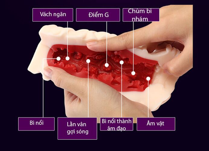 Âm Đạo Giả Leten 3D Đỏ Độc Đáo - Cực Phê, Siêu Thật