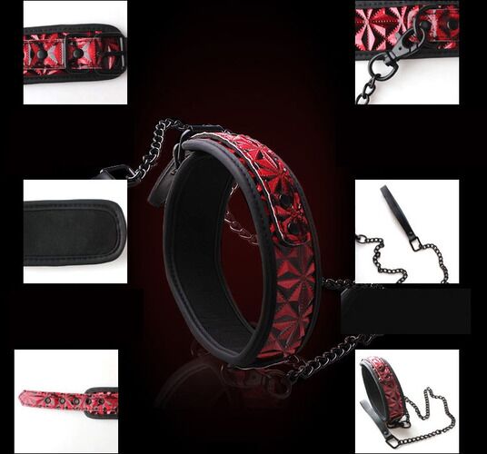 Khóa Cổ Da BDSM An Toàn Đồ Chơi Người Lớn Kích Thích