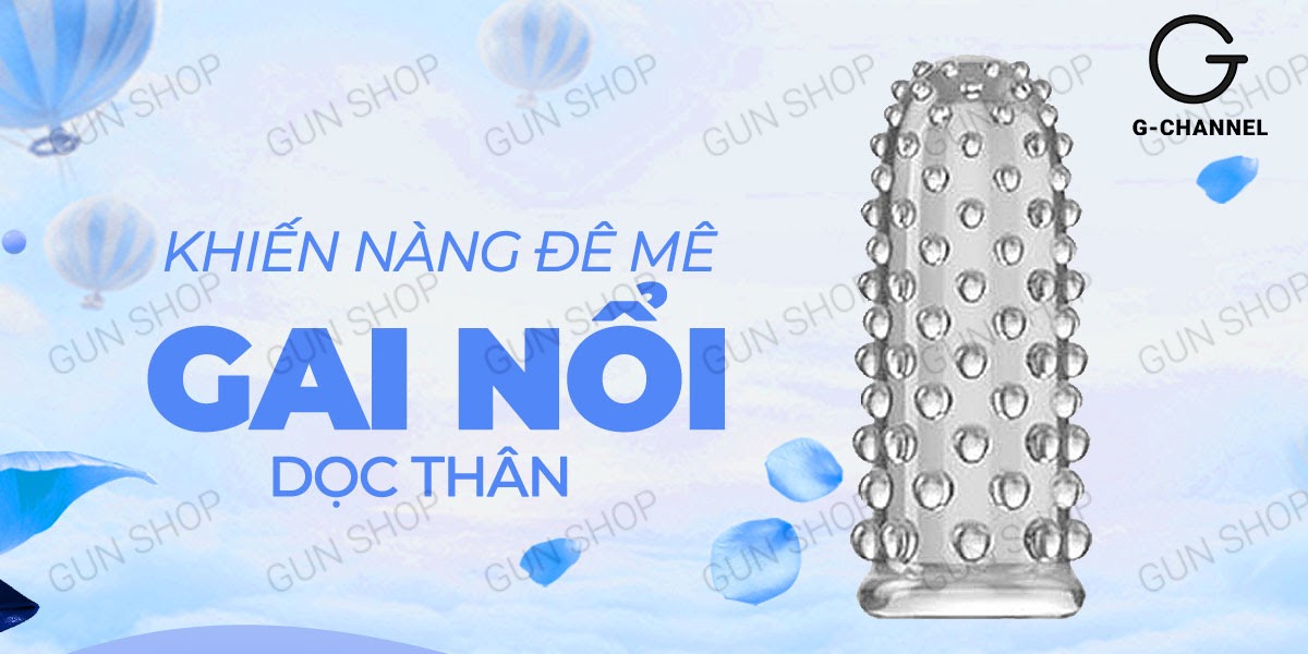 Bao cao su 2 ngón tay Aichao gai nổi lớn - Tăng khoái cảm Hộp 2