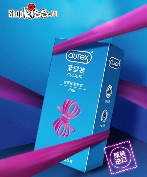 Bao cao su Durex Close Fit nhỏ ôm sát chống tuột tăng khoái cảm