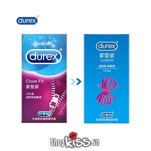 Bao cao su Durex Close Fit nhỏ ôm sát chống tuột tăng khoái cảm