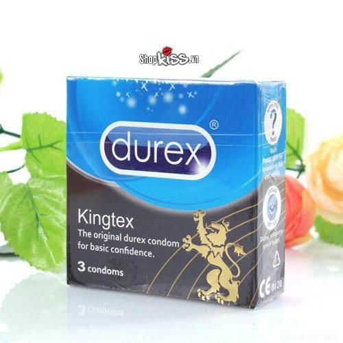 Bao cao su Durex Kingtex size nhỏ hộp 3 cái chống rách an toàn