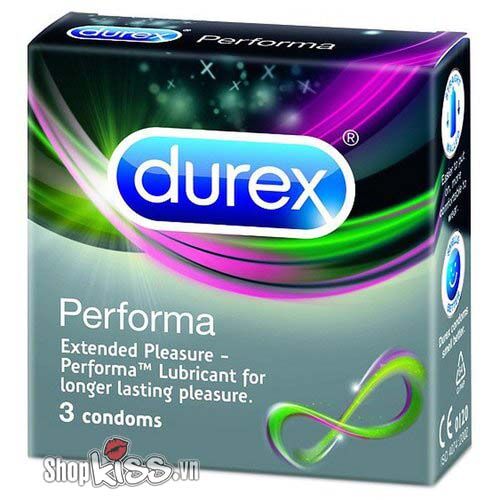 Bao cao su Durex Performa kéo dài quan hệ – Hộp 3 cái