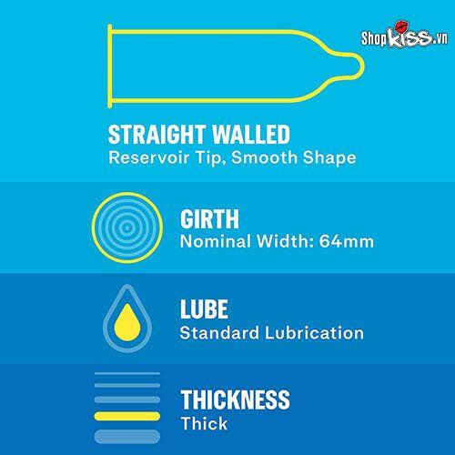 Bao cao su Durex XXL kích thước lớn siêu mỏng hộp 12 cái