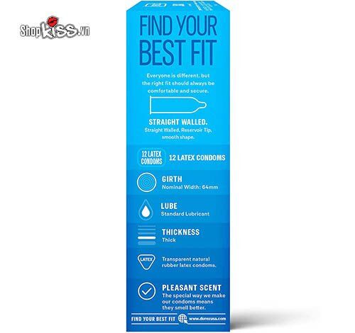 Bao cao su Durex XXL kích thước lớn siêu mỏng hộp 12 cái