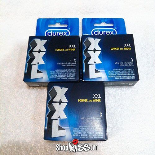 Bao cao su Durex XXL size lớn kéo dài time Hộp 3 cái chính hãng