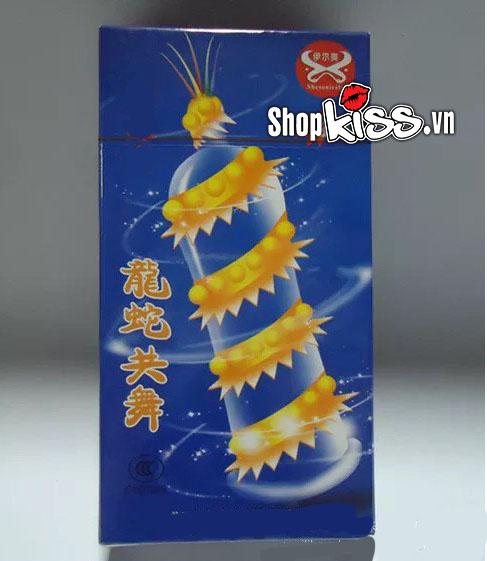 Bao cao su Super Gold gân gai siêu mượt Hộp 2 chiếc chất lượng cao