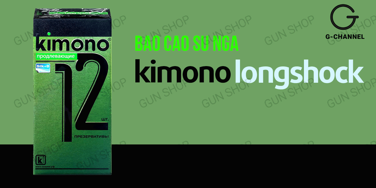 Bao Cao Su Kimono Long Shock 0.03mm Kéo Dài Tối Đa - Hộp 12 Cái