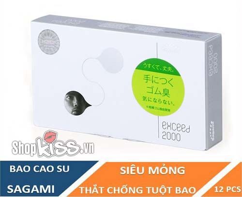 Bao cao su siêu mỏng Sagami Exceed 2000 hộp 12 cái chất lượng cao