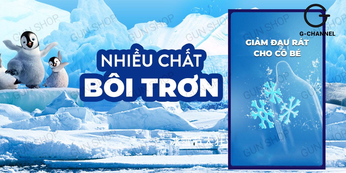 Bao cao su Muaisi Cool siêu mát lạnh điểm nổi cảm giác mới hộp 10 Bao cao su Muaisi Cool siêu mát lạnh điểm nổi cảm giác mới hộp 10