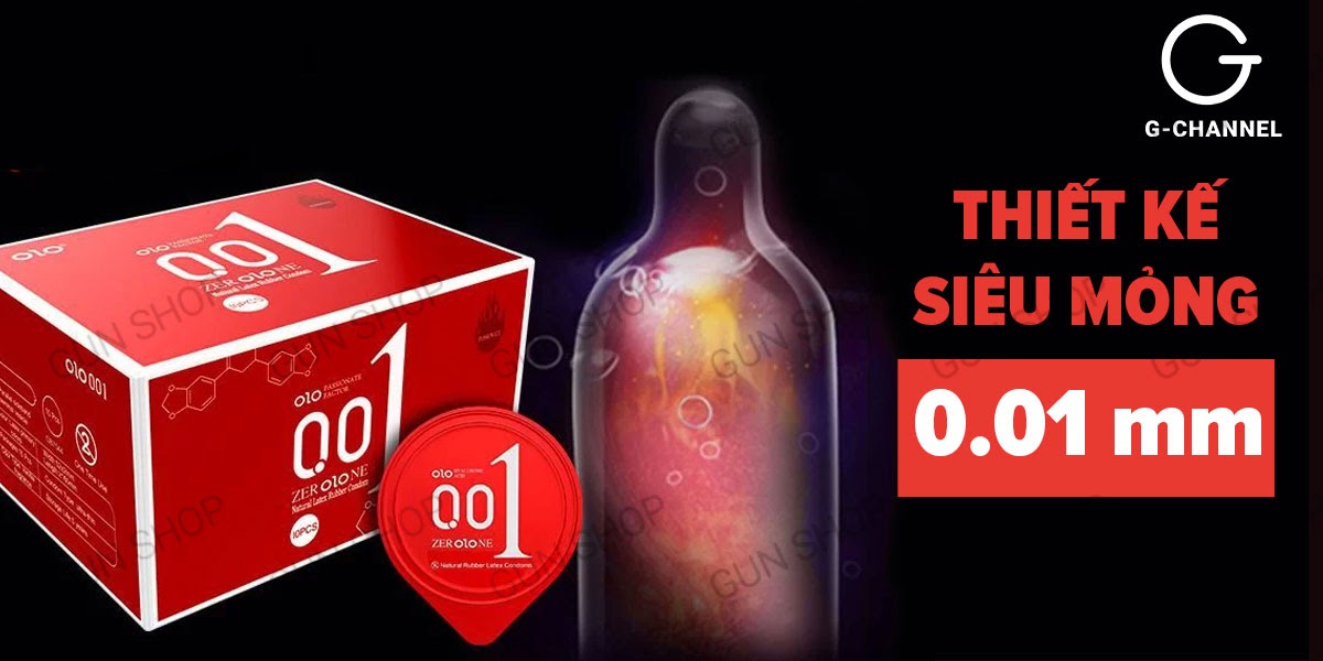 Bao cao su OLO Đỏ siêu mỏng nóng ấm tăng khoái cảm hộp 10 cái