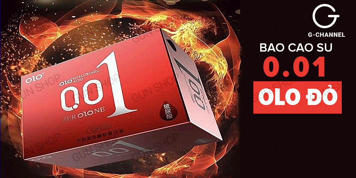 Bao cao su OLO Đỏ siêu mỏng nóng ấm tăng khoái cảm hộp 10 cái
