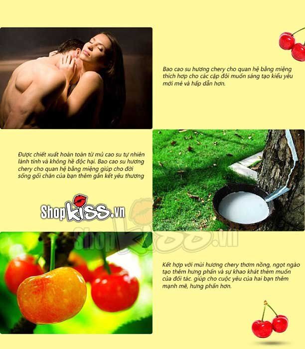 Bao cao su hương cherry an toàn kích thích mua ngay