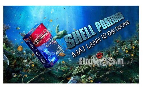 Bao cao su Shell Poseidon gân sọc bạc hà mát lạnh kích thích