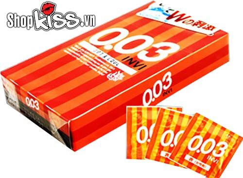 Bao cao su siêu mỏng Jex INVI 003 Nhật Bản an toàn chống tuột