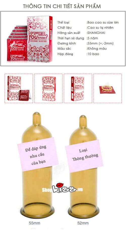 Bao cao su Large You Know siêu mềm mại an toàn dễ chịu
