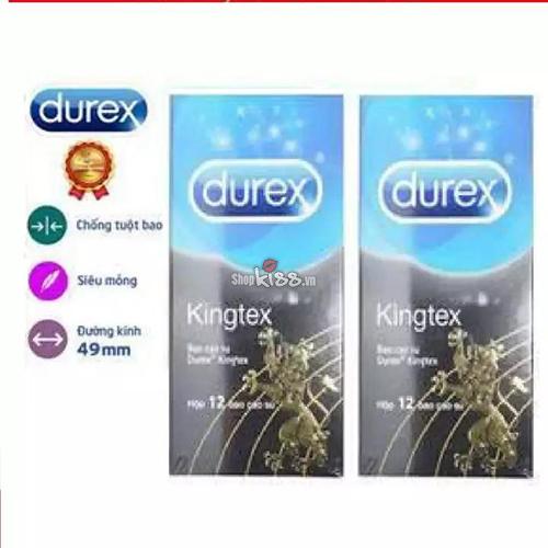 Bao cao su Durex Kingtex nhỏ gọn, Hộp 12 cái siêu mỏng