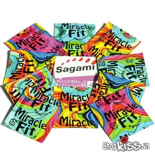 Bao cao su Sagami Miracle Fit size nhỏ Hộp 10 cái An toàn Êm ái