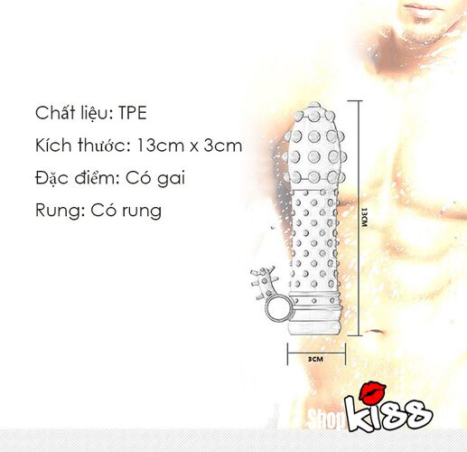 Bao cao su đôn dên gai nhỏ rung mạnh tăng khoái cảm