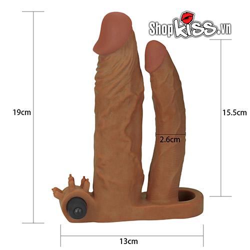 Bao đôn Lovetoy 2 nhánh rung thúi kích thích màu nâu hott