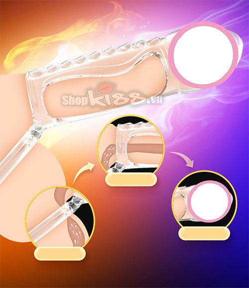 Bao đôn to dài dương vật trong suốt Leten quai đeo silicon an toàn tăng kích thước