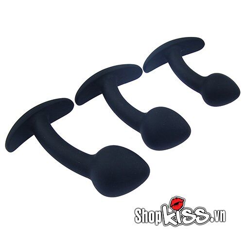 Bộ 3 phích cắm hậu môn silicone mềm an toàn kích thích mạnh