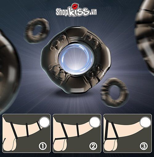 Bộ 3 vòng đeo Baile Cock Rings Yvonne tăng khoái cảm, bền bĩ