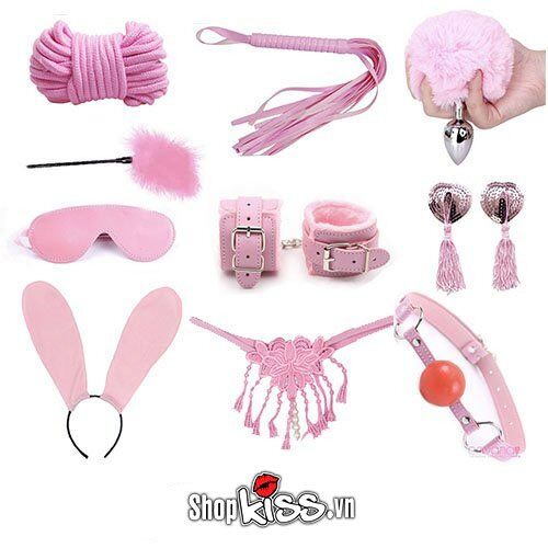 Bộ đồ chơi bạo dâm 10 món hồng cao cấp Cosplay Thỏ con hấp dẫn