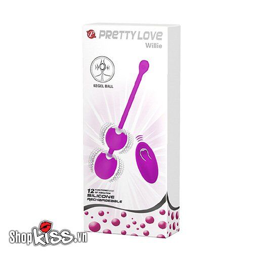 Bóng tập massage âm đạo Prettylove Willie rung 12 chế độ điều khiển từ xa
