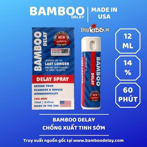 Chai xịt Bamboo Delay Mỹ ngừa xuất tinh sớm tăng khoái cảm