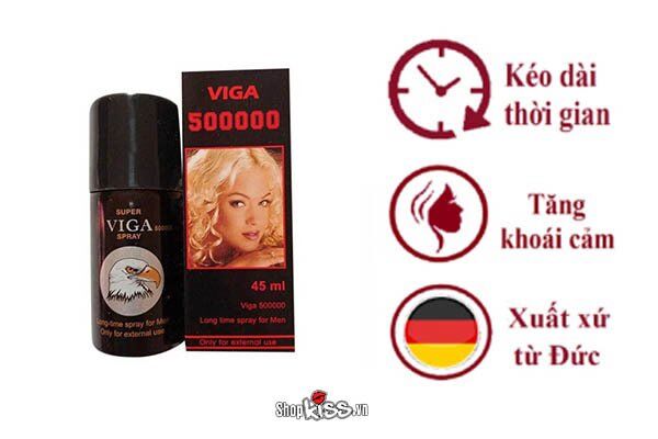 Chai xịt Viga 500000 Đức giúp kéo dài thời gian, tăng khoái cảm