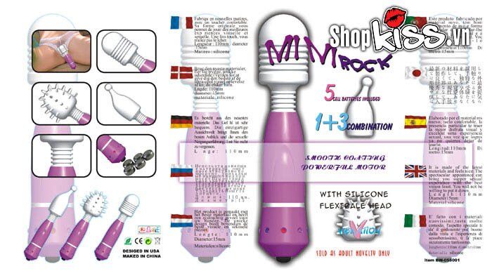 Chày rung mát xa mini 3 đầu siêu phê đầy pin chống nước Nhật Bản