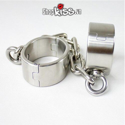 Còng chân BDSM thép không gỉ bạo dâm khóa chắc an toàn kích thích
