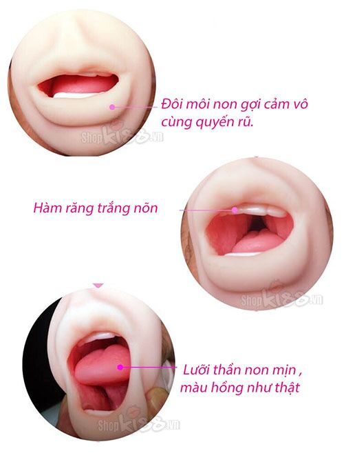 Dụng cụ thủ dâm nam miệng silicone cao cấp kích thích mạnh mẽ