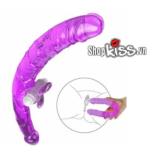 Dương vật giả 2 đầu rung nhánh kích thích sâu tăng khoái cảm