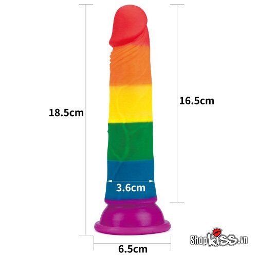 Dương Vật Giả Gắn Tường Đa Sắc 7 Inch Kích Thích Mạnh Mẽ