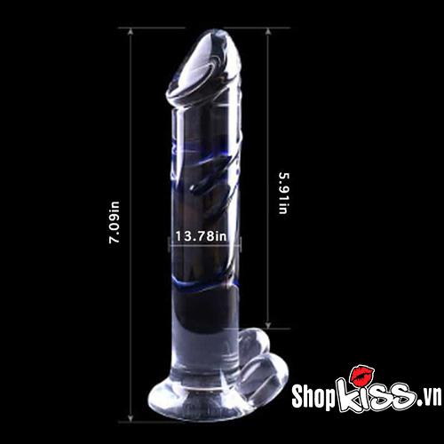 Dương vật thủy tinh gân xanh chất liệu cao cấp kích thích mạnh