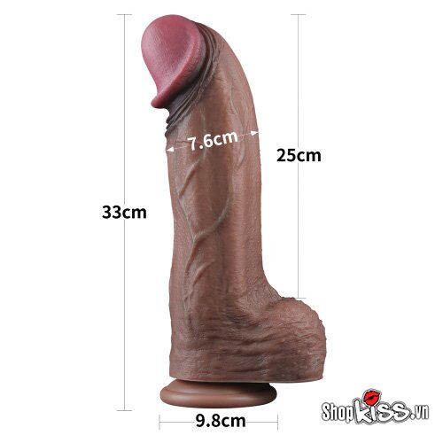 Dương vật giả silicon 2 lớp XXL LoveToy siêu thực kích thích mạnh mẽ